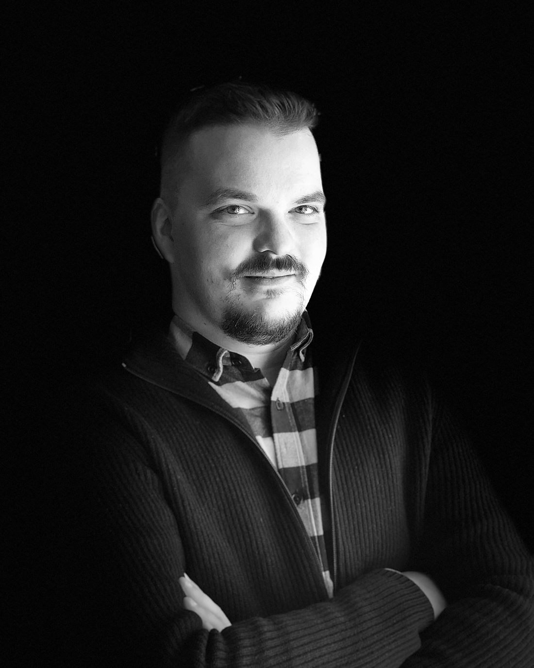 Calan Hobbs, Edmonton communications and digital media consultant, in a studio portrait